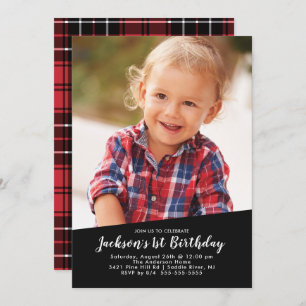 Invitation d'anniversaire photo Lumberjack