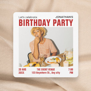 Invitation d'anniversaire photo minimaliste modern