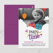 Invitation d'anniversaire Photo Party Time (Devant / Derrière)