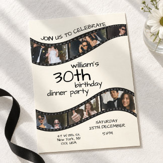 Invitation d'anniversaire photo personnalisée élég