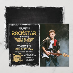 Invitation d'anniversaire Photo Rockstar TOUT ÂGE