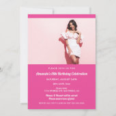 Invitation d'anniversaire photo rose (Dos)