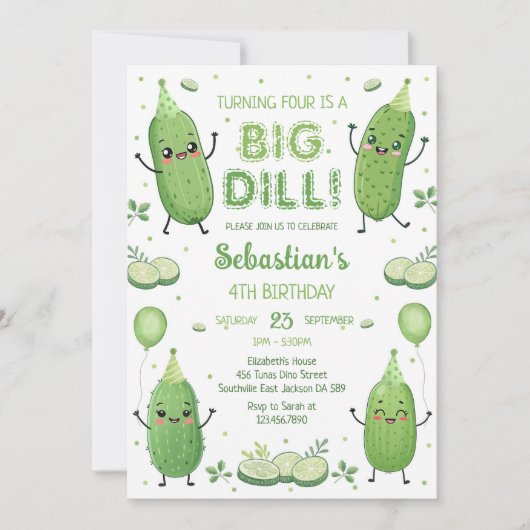 Invitation d'anniversaire Pickle Big Dill Party (Devant)