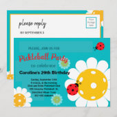 Invitation d'anniversaire Pickleball + Invitation (Devant / Derrière)