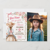 Invitation d'anniversaire Pink Bow Coquette Rodeo  (Devant)