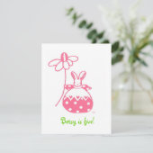Invitation d'anniversaire Pink Daisy Bunny (Debout devant)