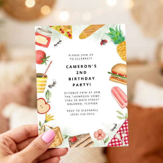 Invitation d'anniversaire pique-nique