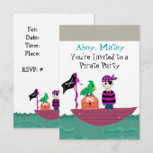 Invitation d'anniversaire pirate (Devant / Derrière)