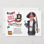 Invitation d'anniversaire Pirate avec photo (Devant)