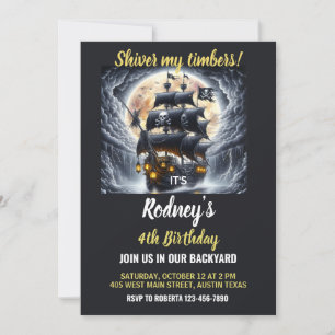 Invitation d'anniversaire pirate Faites frémir mes