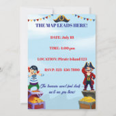 Invitation d'anniversaire pirate garçon | Nom et â (Dos)