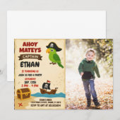 Invitation d'anniversaire Pirate moderne avec phot (Devant / Derrière)