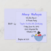 Invitation d'anniversaire Pirate Party (Devant / Derrière)