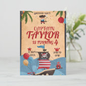 Invitation d'anniversaire pirate pour enfants (Debout devant)