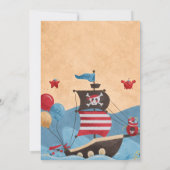 Invitation d'anniversaire pirate pour enfants (Dos)