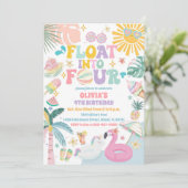 Invitation d'anniversaire Piscine Tropicale (Debout devant)