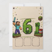 Invitation d'anniversaire Pixel Block (Dos)