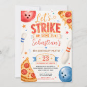 Invitation d'anniversaire Pizza Bowling (Devant)