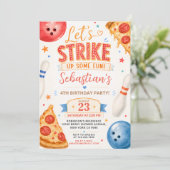 Invitation d'anniversaire Pizza Bowling (Debout devant)