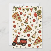 Invitation d'anniversaire Pizza dessinée à la main (Dos)