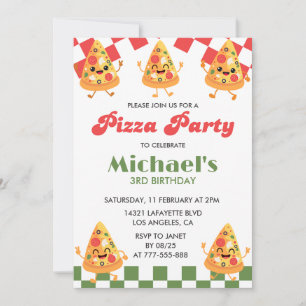 Invitation d'anniversaire Pizza   Fête de pizza mo