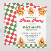 Invitation d'anniversaire Pizza| Fête d'enfants mo (Devant / Derrière)