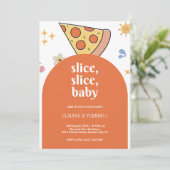 Invitation d'anniversaire pizza moderne (Debout devant)