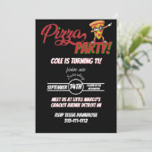 Invitation d'anniversaire Pizza Party | Thème Fun (Debout devant)