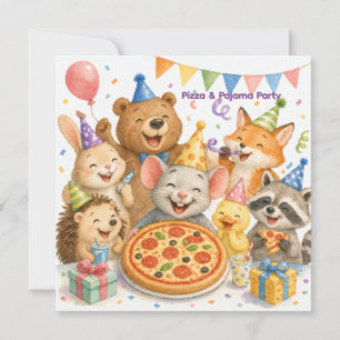 Invitation d'anniversaire Pizza & Pyjama Party Ani