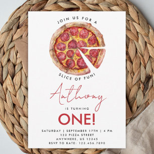Invitation d'anniversaire pizza "Une tranche de pl