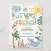 Invitation d'anniversaire plage pour fête d'enfant (Devant)
