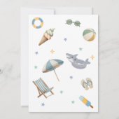 Invitation d'anniversaire plage pour fête d'enfant (Dos)