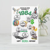 Invitation d'anniversaire plate avec des faits amu (Debout devant)