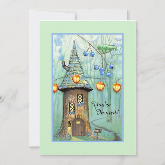 Invitation d'anniversaire plate Enchanted Woods (Devant)