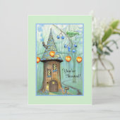 Invitation d'anniversaire plate Enchanted Woods (Debout devant)