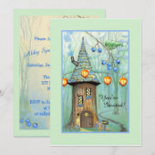 Invitation d'anniversaire plate Enchanted Woods (Devant / Derrière)