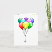 Invitation d'anniversaire pliée avec ballons (Devant)