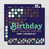 Invitation d'anniversaire Pois moderne (Devant / Derrière)