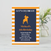 Invitation d'anniversaire Polo pour enfants bleu o (Debout devant)