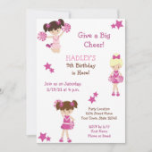 Invitation d'anniversaire pom-pom girl (Devant)