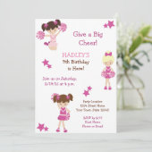 Invitation d'anniversaire pom-pom girl (Debout devant)