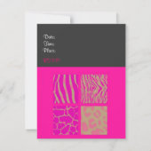 Invitation d'anniversaire Poster de animal rose (Dos)