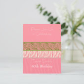 Invitation d'anniversaire Poster de animal rose (Debout devant)