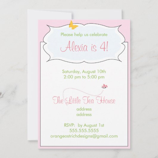 Invitation d'anniversaire - poupée papier (Dos)