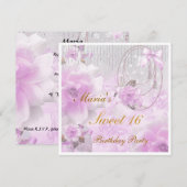 Invitation d'anniversaire pour 16 ans doux (Devant / Derrière)