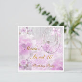 Invitation d'anniversaire pour 16 ans doux (Debout devant)