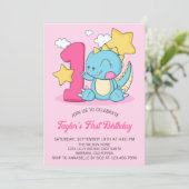Invitation d'anniversaire pour 1 an avec un bébé d (Debout devant)