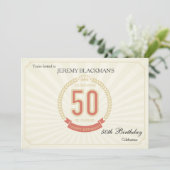 Invitation d'anniversaire pour 50 ans (Debout devant)