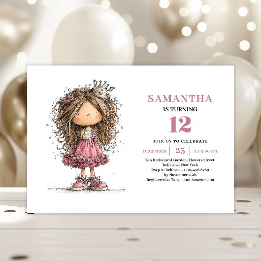 Invitation d'anniversaire pour adolescente de 12 a