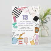 Invitation d'anniversaire pour adolescente : Thème (Debout devant)